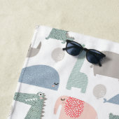 Funny Face Niedlich Doodle Tiermuster Strandtuch (Beispiel)