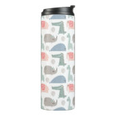 Funny Face Niedlich Doodle Tiermuster Thermosbecher (Nach links gedreht)