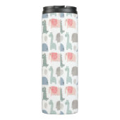 Funny Face Niedlich Doodle Tiermuster Thermosbecher (Rückseite)