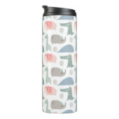 Funny Face Niedlich Doodle Tiermuster Thermosbecher (Nach rechts gedreht)