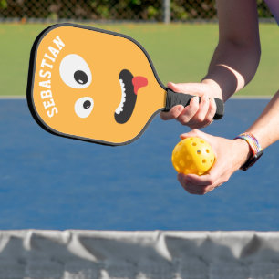 Funny Face Novelty Personalisiert Name Pickleball Schläger