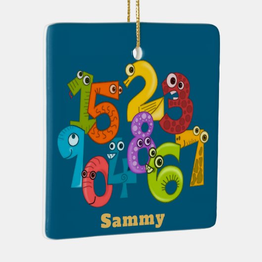 Funny Face Numbers Design Ornament (Rechts)