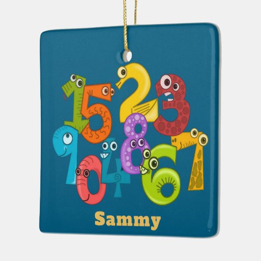 Funny Face Numbers Design Ornament (Links)