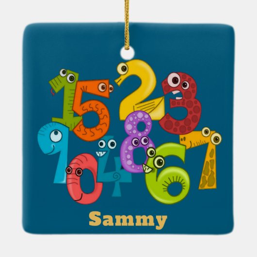 Funny Face Numbers Design Ornament (Rückseite)