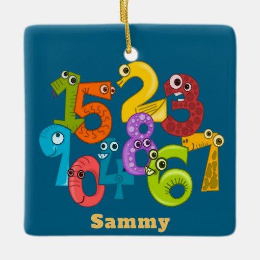 Funny Face Numbers Design Ornament (Vorderseite)