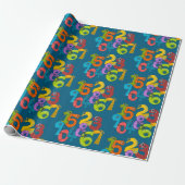 Funny Face Numbers Design Wrapping Paper Geschenkpapier (Ungerollt)