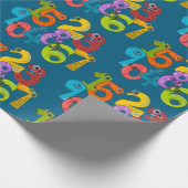 Funny Face Numbers Design Wrapping Paper Geschenkpapier (Ecke)