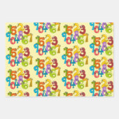 Funny Face Numbers Design Wrapping Paper Geschenkpapier Set (Vorderseite 3)