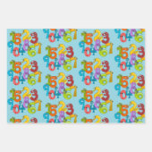 Funny Face Numbers Design Wrapping Paper Geschenkpapier Set (Vorderseite 2)