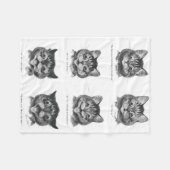 Funny Face of Cat, Louis Wain Fleecedecke (Vorderseite (Horizontal))