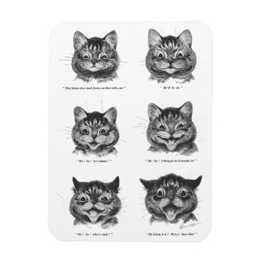 Funny Face of Cat, Louis Wain Magnet (Vertikal)