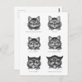 Funny Face of Cat, Louis Wain Postkarte (Vorne/Hinten)