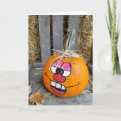 funny face on painted pumpkin karte (Vorderseite)