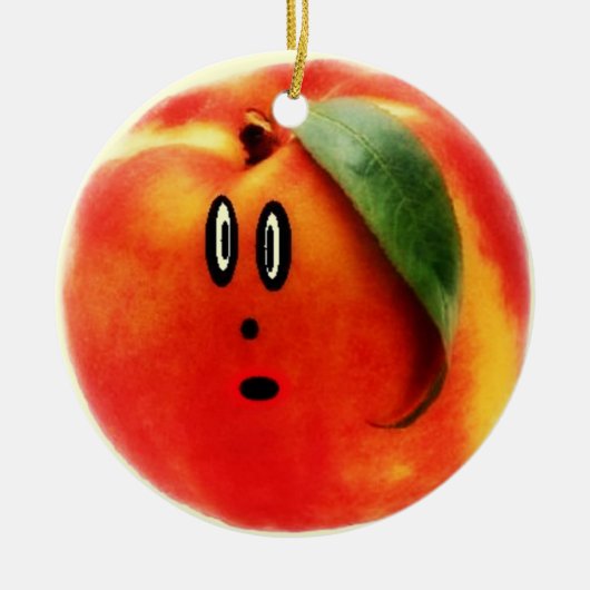 Funny Face Peach Keramikornament (Vorne)