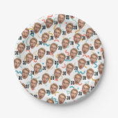 Funny Face Personalized Photo Party Pappteller (Vorderseite)