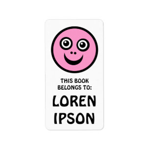 Funny Face - Pink - Buchungsplatte Adressaufkleber