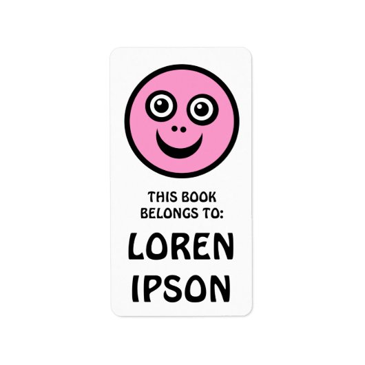 Funny Face - Pink - Buchungsplatte Adressaufkleber (Vorne)