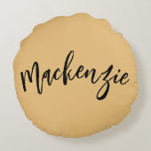 Funny Face Pink Donut Round Throw Kissen (Rückseite)