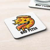Funny Face Pizza Coaster Getränkeuntersetzer (Linke Seite)