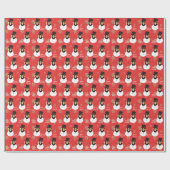 Funny Face Snowman Frohe Weihnachts-Foto Custom Geschenkpapier (Flach)