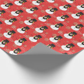 Funny Face Snowman Frohe Weihnachts-Foto Custom Geschenkpapier (Ecke)