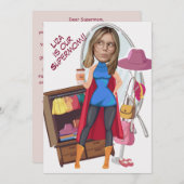 Funny Face | Super Mama's Day Foto Fun Card Einladung (Vorne/Hinten)