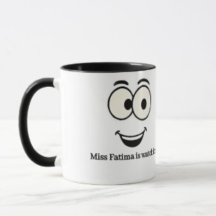 Funny Face Tasse - Benutzerdefinierter Text Auge