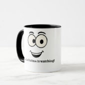 Funny Face Tasse - Benutzerdefinierter Text | Auge (Vorderseite Links)