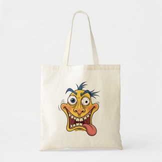 Funny Face Tote Bag - Quirky Cartoon Charact Tragetasche