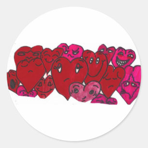 FUNNY FACE VALENTINES Aufkleber
