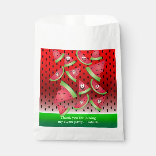 Funny Face Watermelon Design Geschenktütchen (Vorderseite)