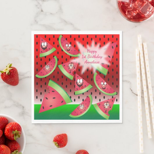 Funny Face Watermelon Design Serviette (Beispiel)