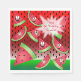 Funny Face Watermelon Design Serviette