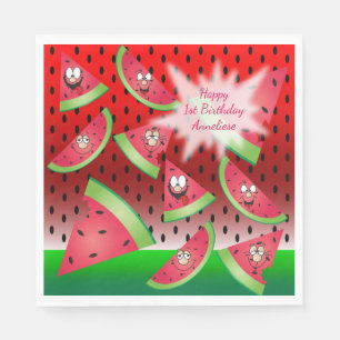 Funny Face Watermelon Design Serviette