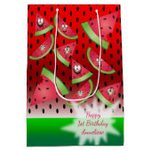 Funny Face Watermelon Kid's Geburtstag Mittlere Geschenktüte (Rückseite)