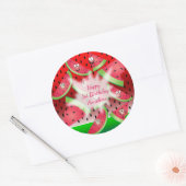 Funny Face Watermelon Runder Aufkleber (Umschlag)