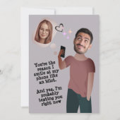 Funny Face | Whimsical Foto Fun Valentine's Card Einladung (Vorderseite)