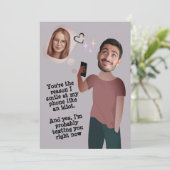 Funny Face | Whimsical Foto Fun Valentine's Card Einladung (Stehend Vorderseite)