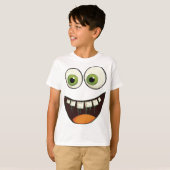 Funny Face with Green Googly Eyes Überraschend Ope T-Shirt (Vorne ganz)
