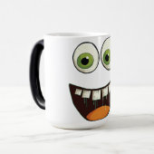 Funny Face with Green Googly Eyes Überraschend Ope Verwandlungstasse (Vorderseite Links)