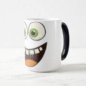 Funny Face with Green Googly Eyes Überraschend Ope Verwandlungstasse (VorderseiteRechts)