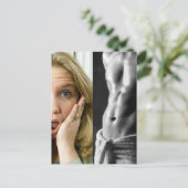 Funny Face Woman und Hunk Typ Abs Template Postkarte (Stehend Vorderseite)