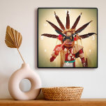 Funny Face Wood Kachina Doll Enjoy Every Moment Quadratische Wanduhr<br><div class="desc">Who can resist a face like this? Remember to “enjoy every moment” while you use this quirky, colorful character, photography wall clock. Makes a great gift for someone special! You can easily personalize this photography wall clock plus I also offer customization on any product. Please message me with any questions...</div>