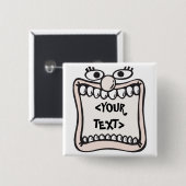 Funny Face,<YOUR TEXT> Button (Vorne & Hinten)