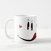 Funny Face | Yummy Smile Fun White Foto Tasse (Links)