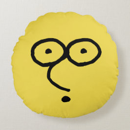 Funny Face Zeichnend Rundes Kissen