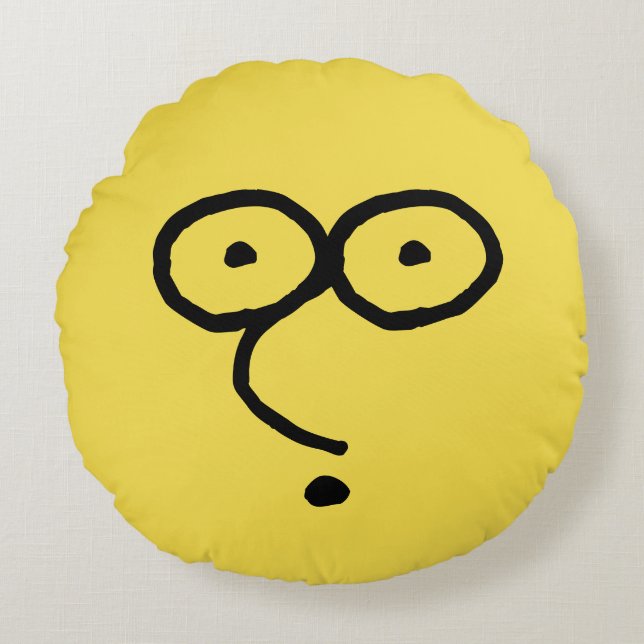 Funny Face Zeichnend Rundes Kissen (Vorderseite)