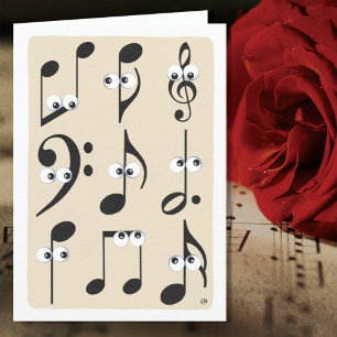 Funny-faced Music Notes Blank Karte