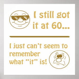 Funny Faces 60. Geburtstag Gag Geschenke Poster