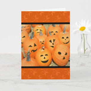 Funny Faces Pumpkin Patch Halloween Card Karte